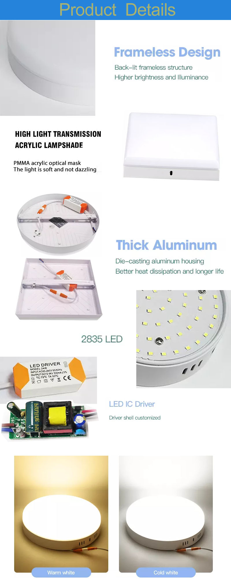 rahmenlose LED-Fl&auml;chenleuchte